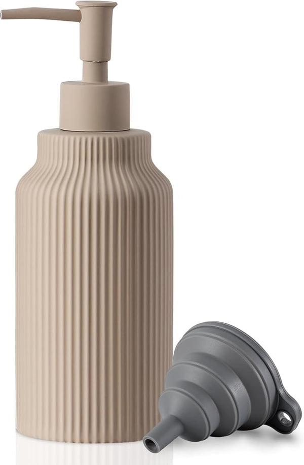 Modern Ceramic Soap Dispenser – 14oz (Khaki)