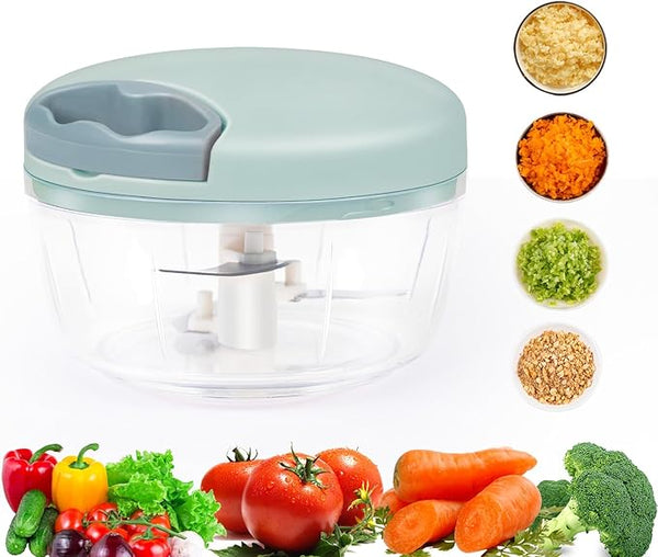 Manual Garlic & Vegetable Chopper – 500ml, Green